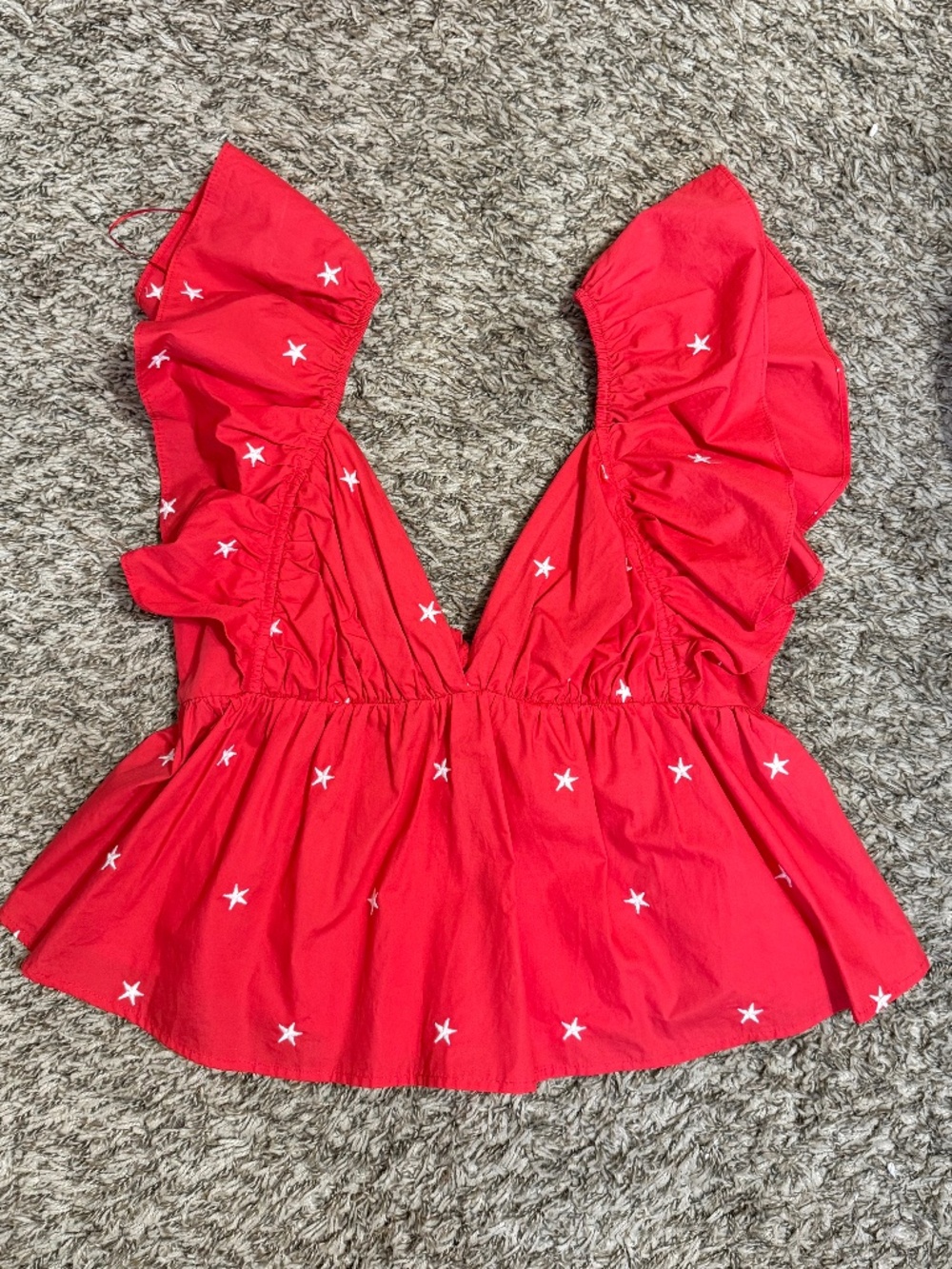 Red w/ White Stars Top